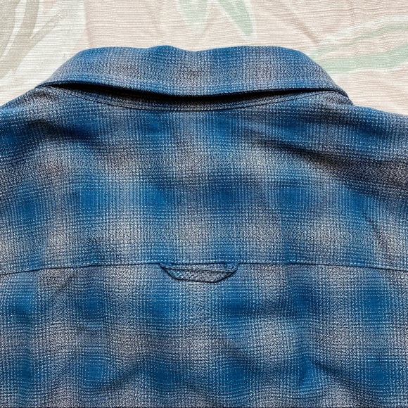 Vince 'Melrose' Trim Fit Plaid Sport Shirt Mens XXL Blue Gray Button Up Flannel - Picture 5 of 9